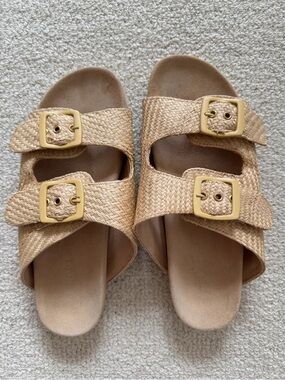 Serpui Natasha Bun Straw Sandals SZ 9 like NEW